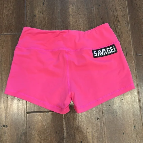 Savage Barbell Pink Athletic Shorts with Elastic Waistband - Picture 2 of 2